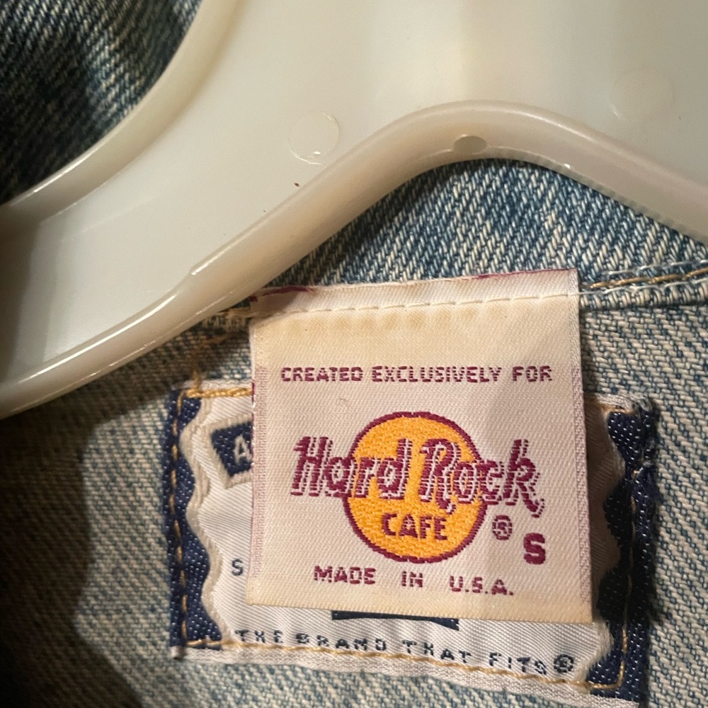 Hard Rock Cafe Lee Jean Jacket Chicago Size Small Blue Denim - Picture 6 of 13